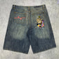 LRG Geans vintage Baggy Jorts Shorts Japanese embroidery Y2K Hip Hop Denim Jeans Pants W42 XXL