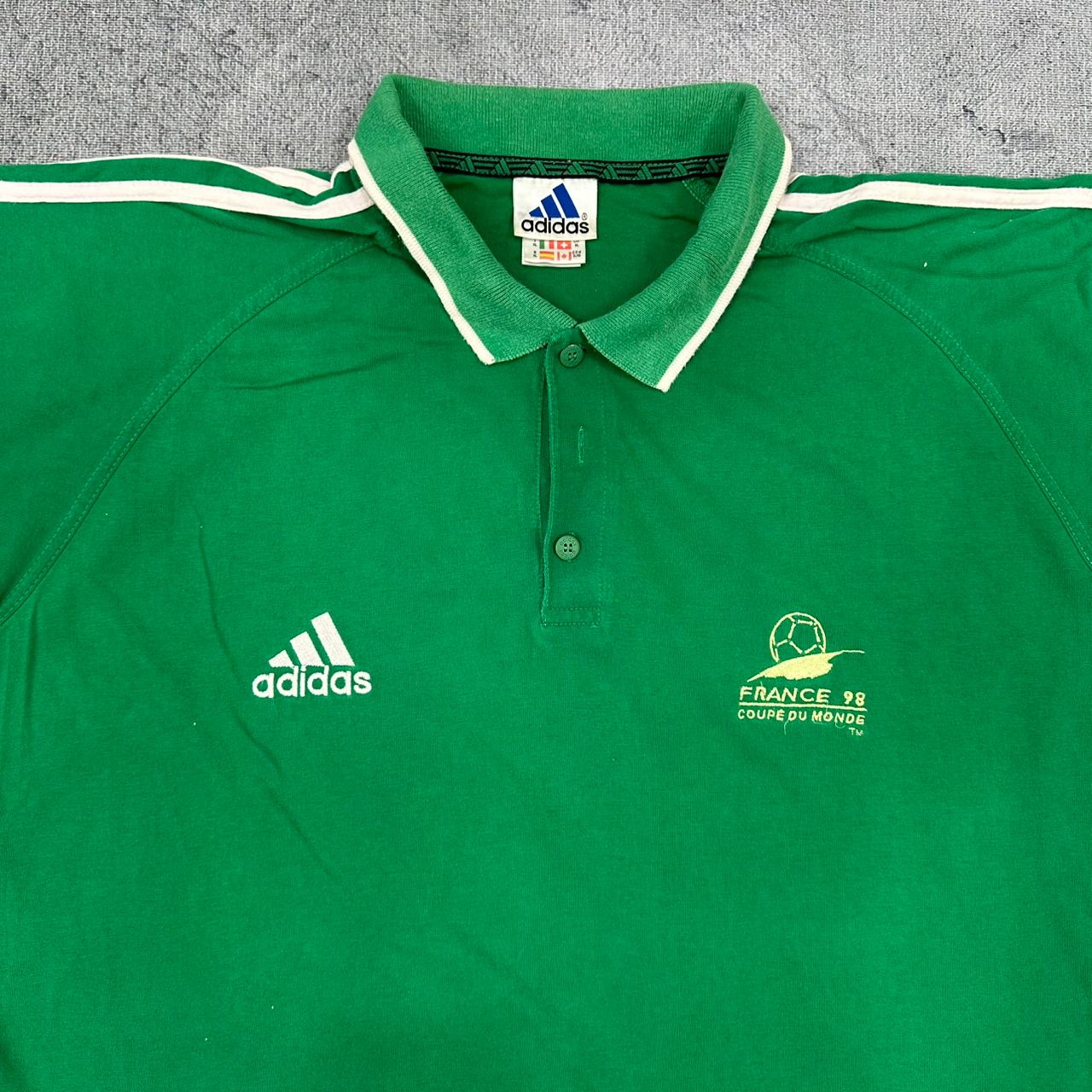 Adidas x France Soccer Football Fußball vintage polo shirt Tee T-Shirt Hemd WM Sommer XL