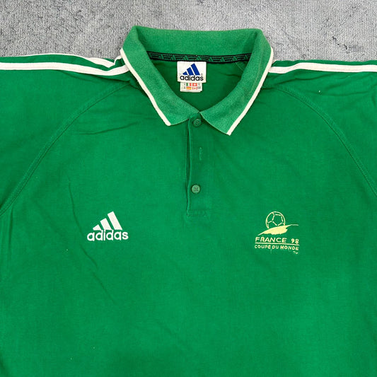 Adidas x France Soccer Football Fußball vintage polo shirt Tee T-Shirt Hemd WM Sommer XL
