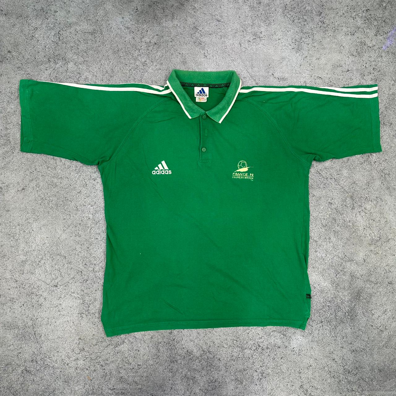 Adidas x France Soccer Football Fußball vintage polo shirt Tee T-Shirt Hemd WM Sommer XL