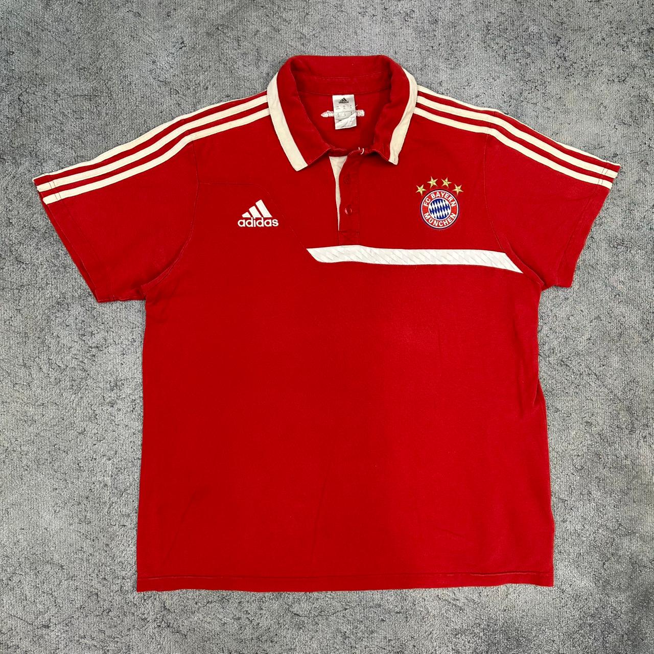 Fc Bayern München 2013/14 Adidas vintage Polo Shirt T-Shirt Jersey Rot XL