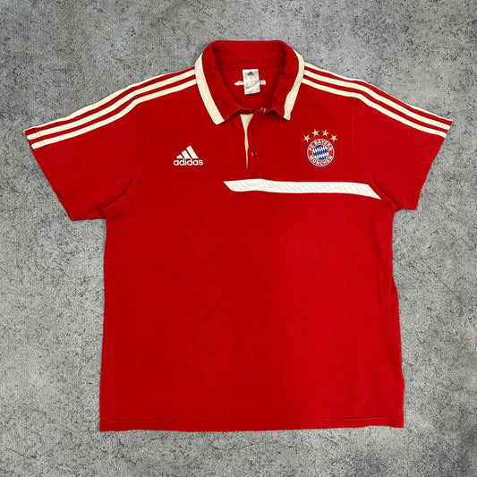 Fc Bayern München 2013/14 Adidas vintage Polo Shirt T-Shirt Jersey Rot XL
