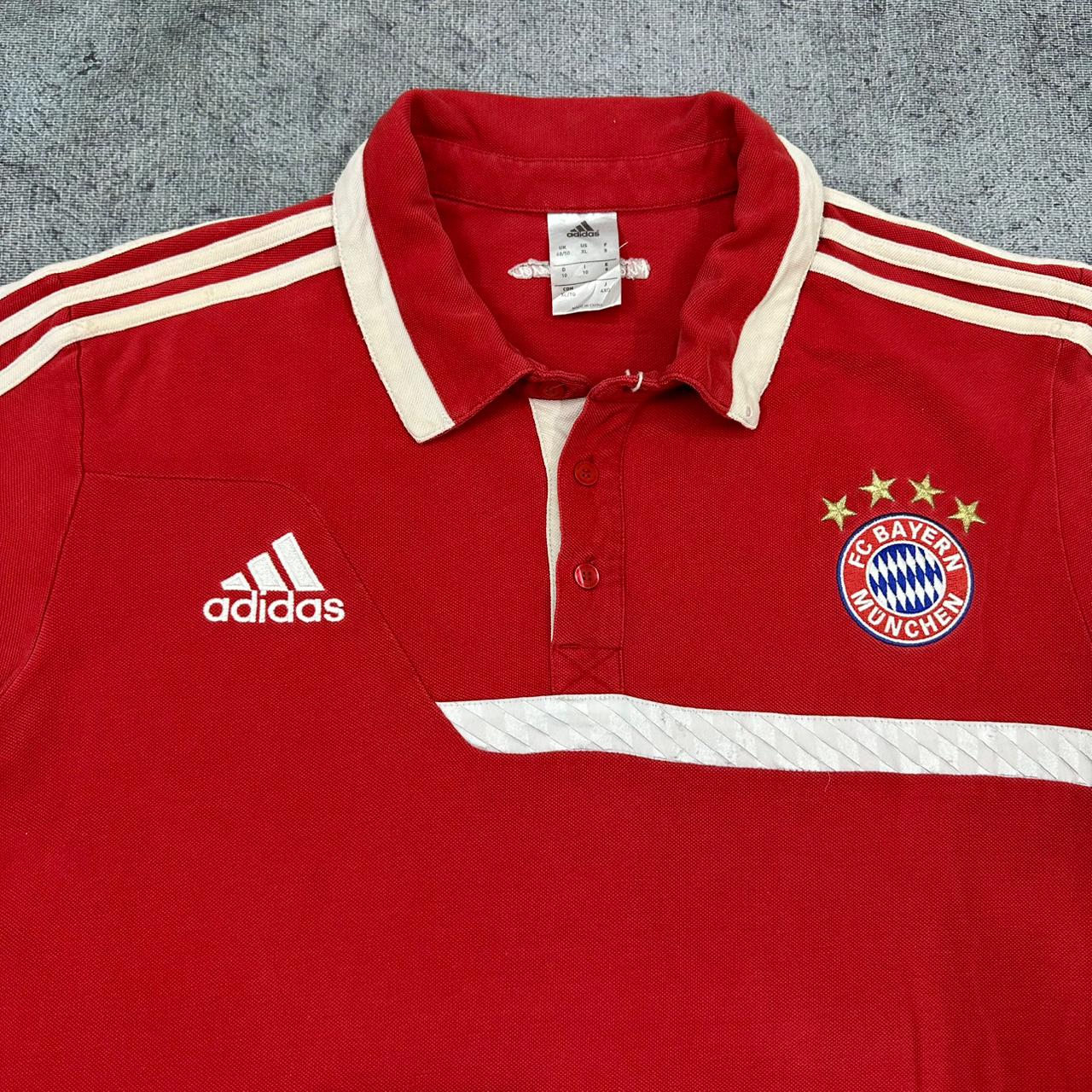 Fc Bayern München 2013/14 Adidas vintage Polo Shirt T-Shirt Jersey Rot XL