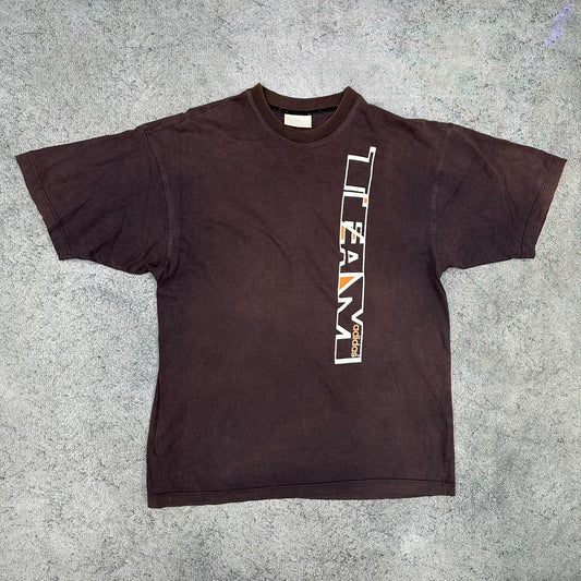 Adidas Team vintage T-Shirt oversized Tee Shirt braun washed L