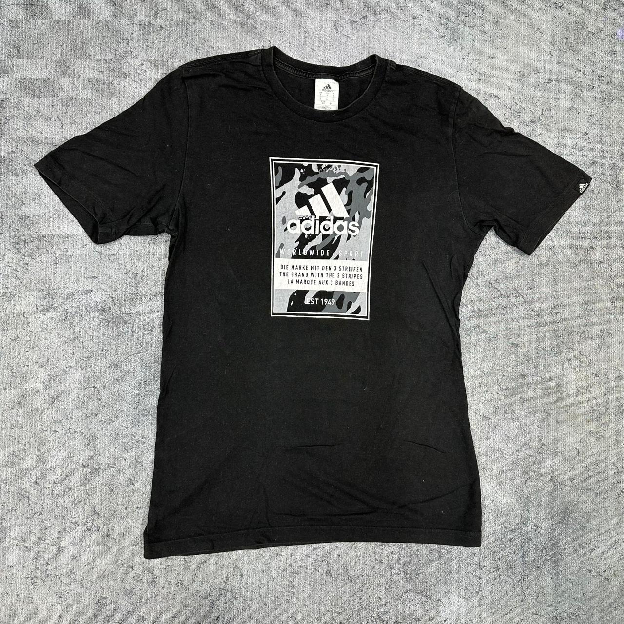 Adidas vintage big Logo T-Shirt Tee Shirt Graphic schwarz S