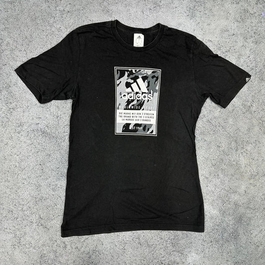 Adidas vintage big Logo T-Shirt Tee Shirt Graphic schwarz S