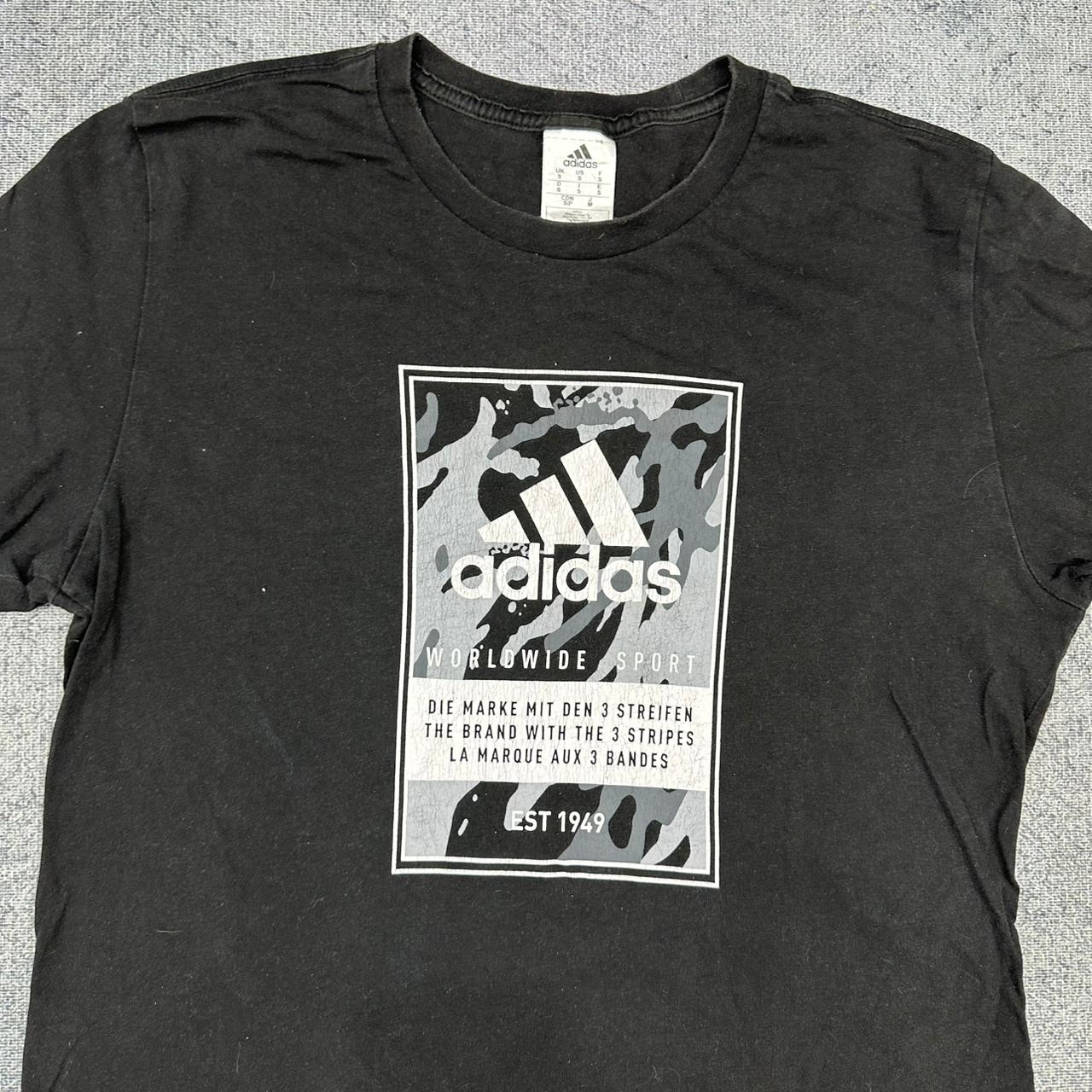 Adidas vintage big Logo T-Shirt Tee Shirt Graphic schwarz S