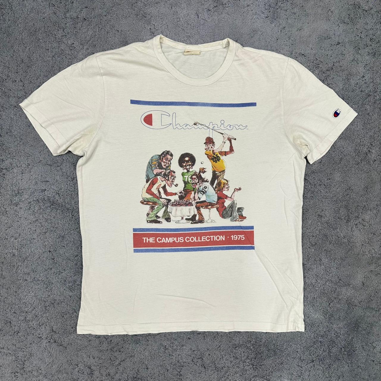 Champion Vintage Campus Collection T-Shirt aus den 80ern, Größe L, Vorderansicht