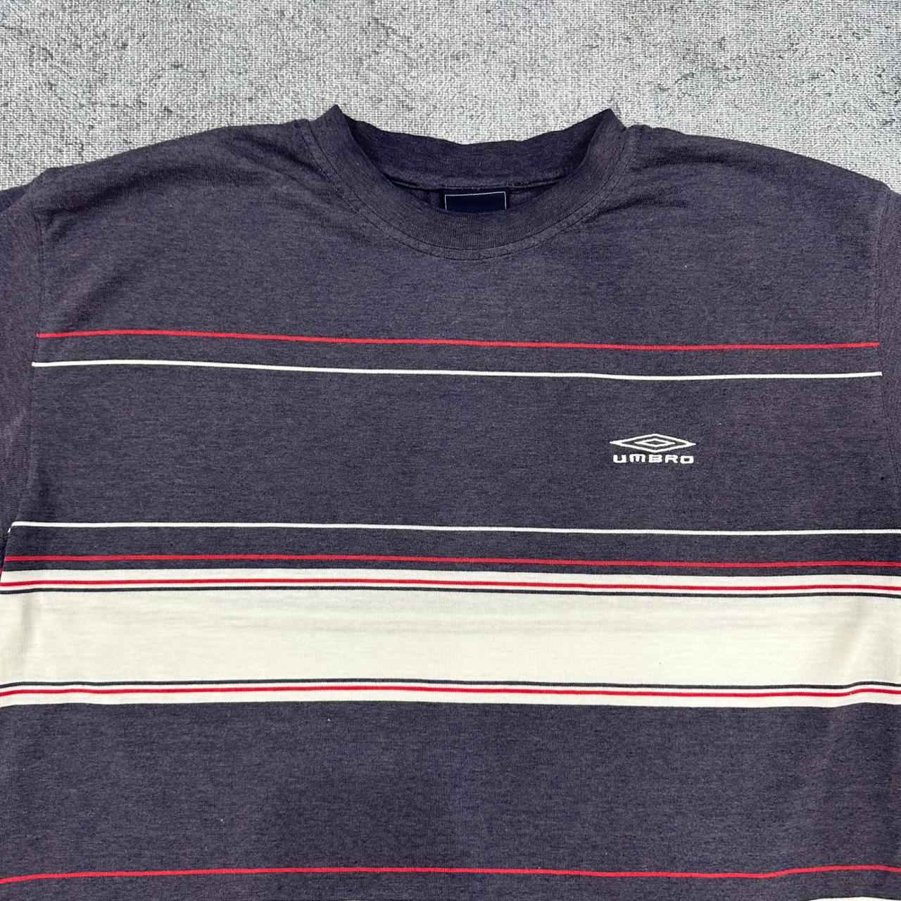 Umbro vintage T-Shirt Tee Shirt 90s Streetwear gestreift blau L
