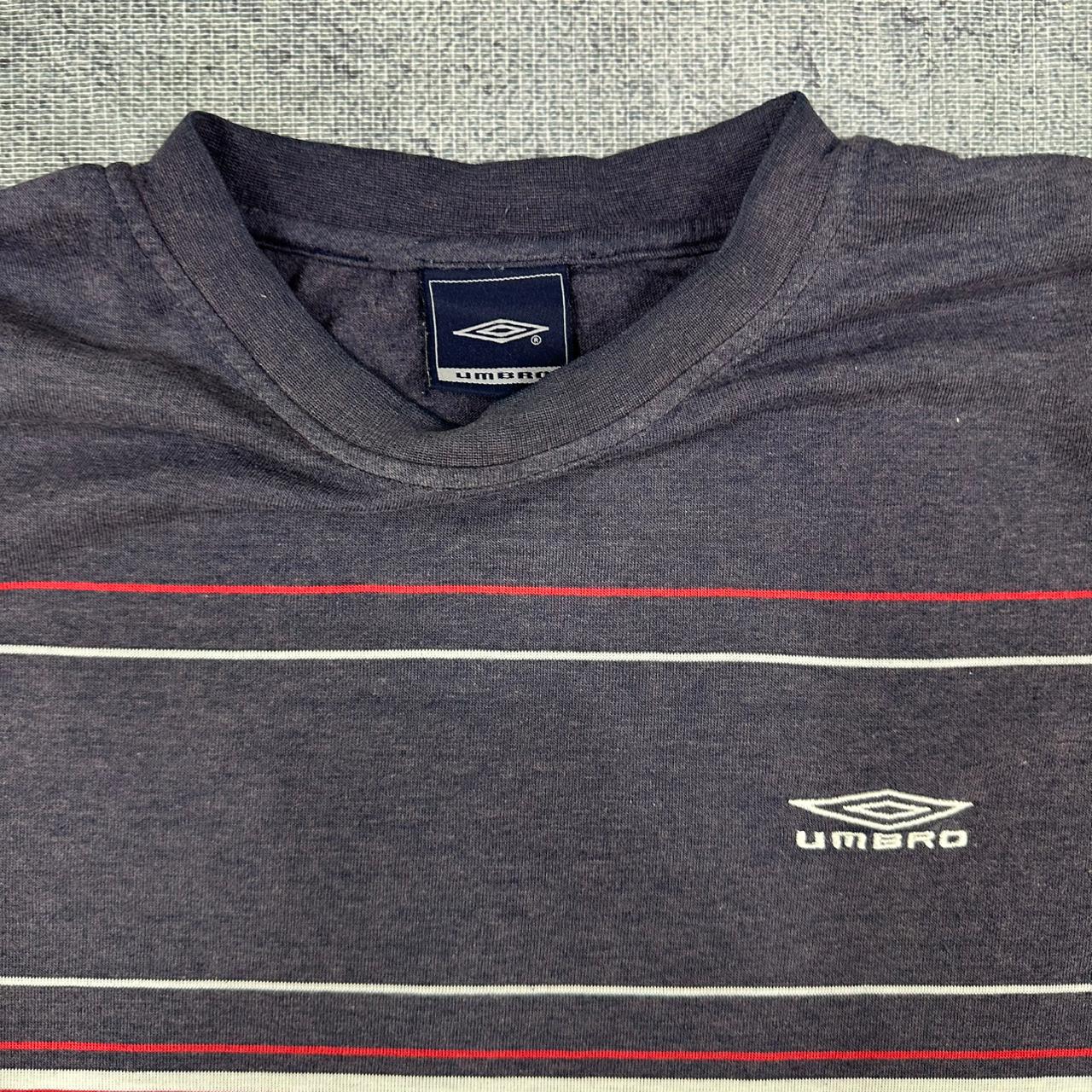 Umbro vintage T-Shirt Tee Shirt 90s Streetwear gestreift blau L