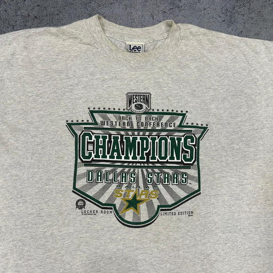 Lee x NHL 1999 vintage Dallas Stars Champions T-Shirt Tee Shirt grau XXL