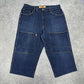 Aeropostale APS vintage baggy Denim 3/4 Jeans Double Knee Hip Hop Jorts W38 XL