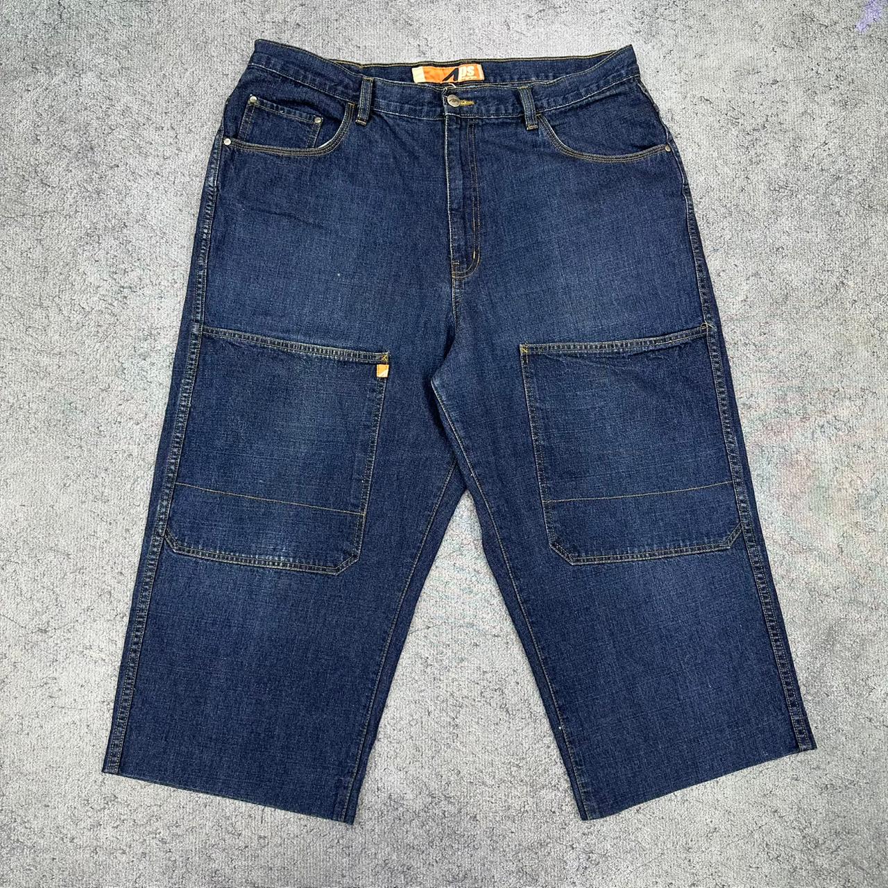 Aeropostale APS vintage baggy Denim 3/4 Jeans Double Knee Hip Hop Jorts W38 XL