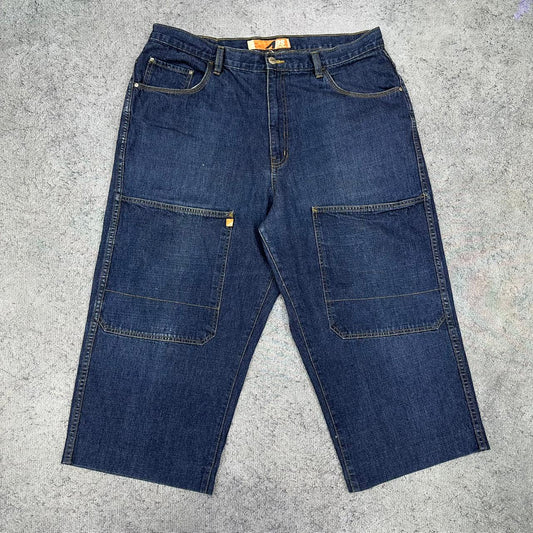 Aeropostale APS vintage baggy Denim 3/4 Jeans Double Knee Hip Hop Jorts W38 XL