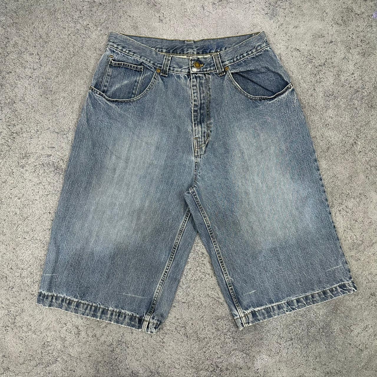 Banana Jack vintage Jorts Shorts Denim kurze Hose Jeans baggy Fit blau W34 L