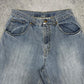 Banana Jack vintage Jorts Shorts Denim kurze Hose Jeans baggy Fit blau W34 L