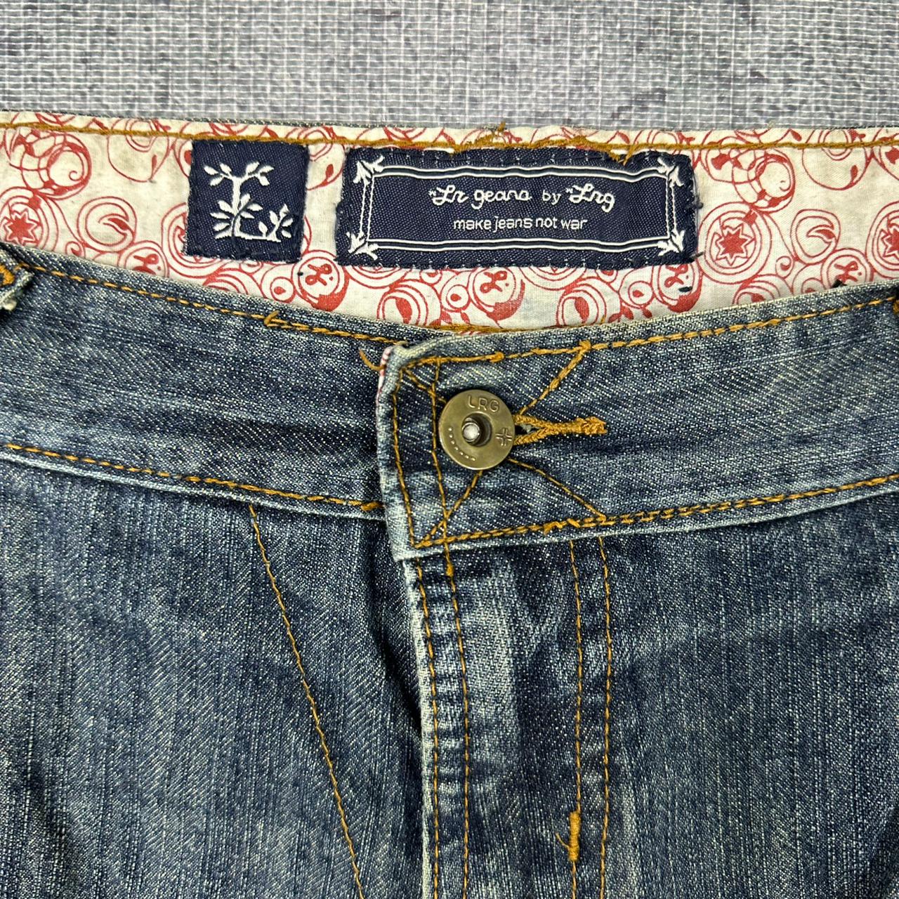 LRG Geans vintage Baggy Jorts Shorts Japanese embroidery Y2K Hip Hop Denim Jeans Pants W42 XXL
