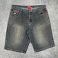 Red Ape vintage Jorts Baggy Denim Pants kurze Hose Y2K Hip Hop W42 XXL