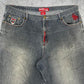 Red Ape vintage Jorts Baggy Denim Pants kurze Hose Y2K Hip Hop W42 XXL