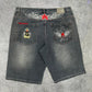 Red Ape vintage Jorts Baggy Denim Pants kurze Hose Y2K Hip Hop W42 XXL