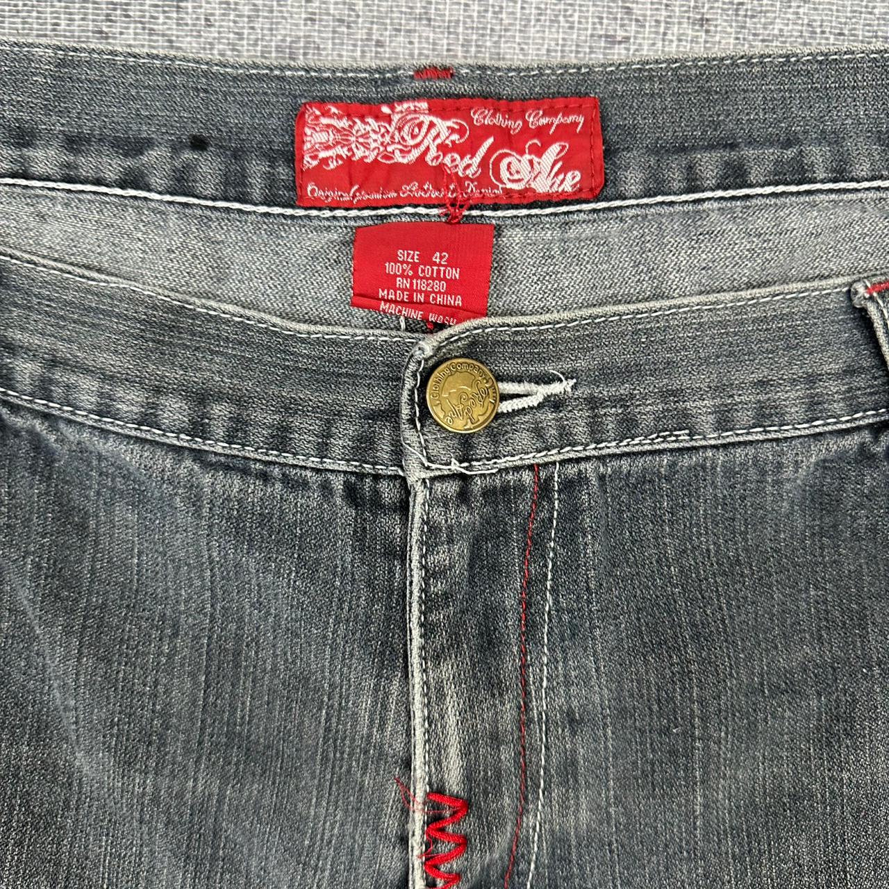 Red Ape vintage Jorts Baggy Denim Pants kurze Hose Y2K Hip Hop W42 XXL