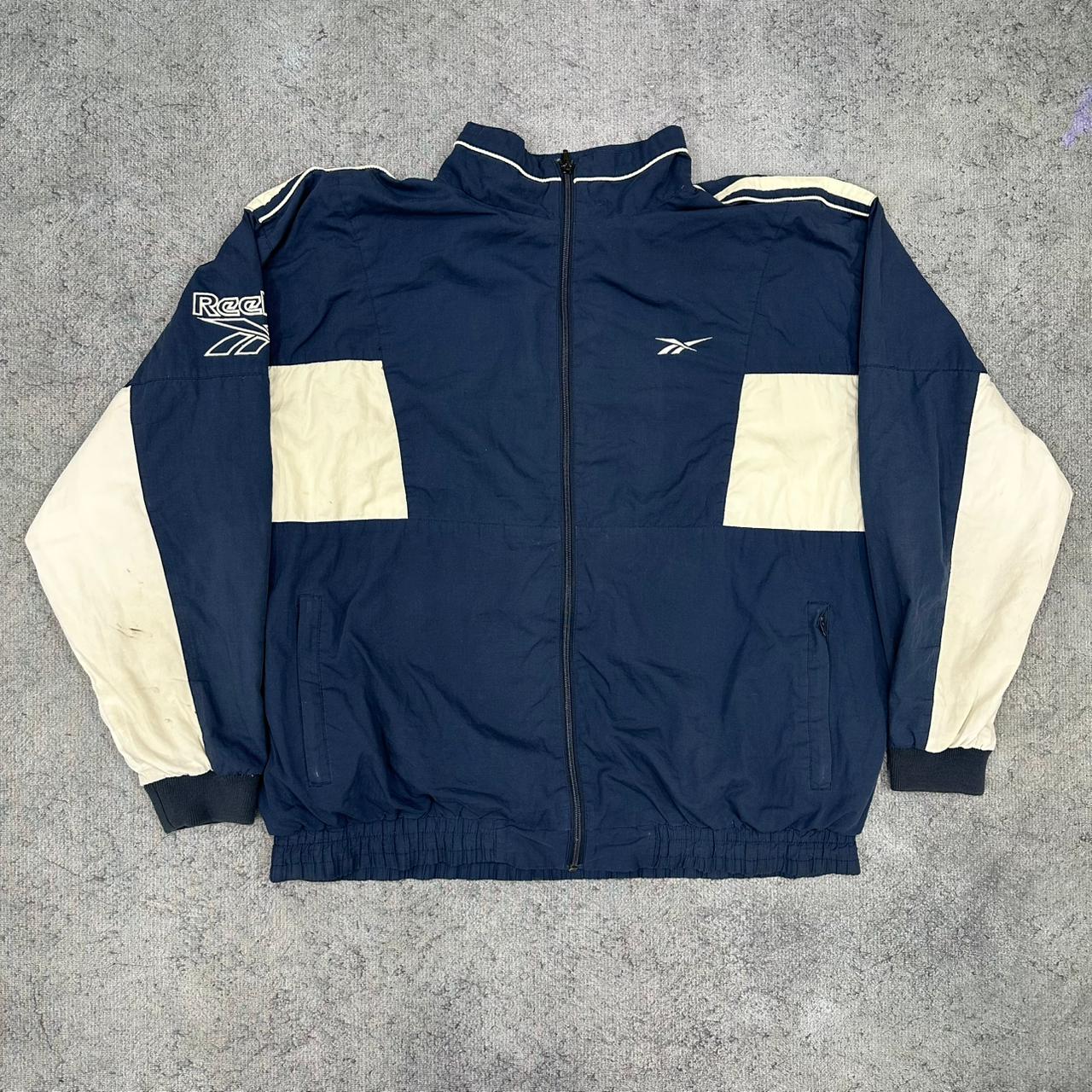 Reebok vintage Windbreaker Trackjacket leichte Jacke blau XL