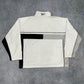 Reebok vintage Zipper Sweatshirt Jacke Big Logo RARE embroidery weiß XL