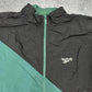 Reebok vintage Big Logo varsity Jacket Windbreaker Trackjacket Jacke grün XXL