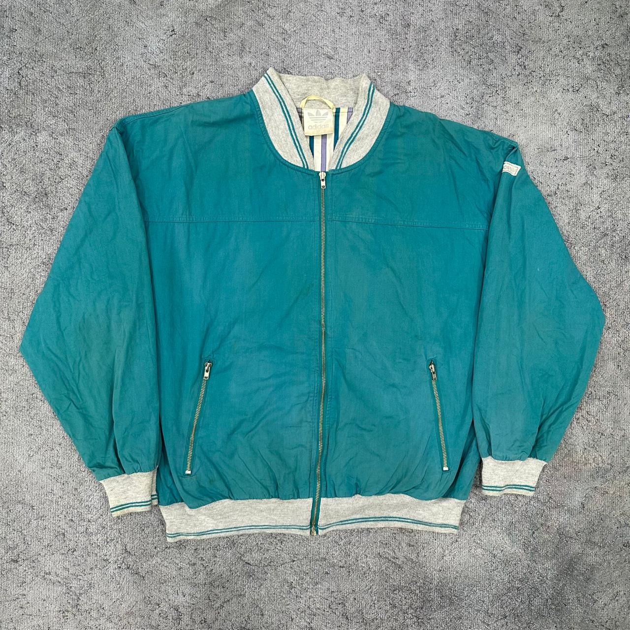 Adidas vintage 80s Jacke Harrington Jacke Bomberjacke Windbreaker grün L