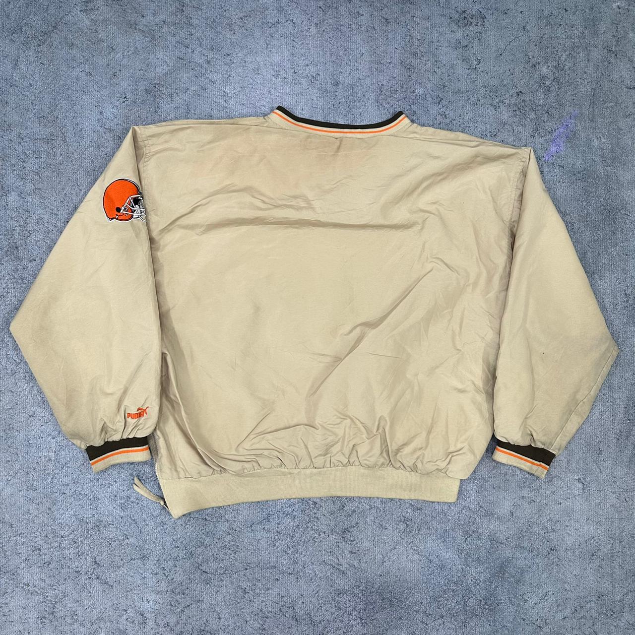 NFL x Puma Cleveland Browns vintage Sweatshirt varsity Jacket Windbreaker Football beige XXL