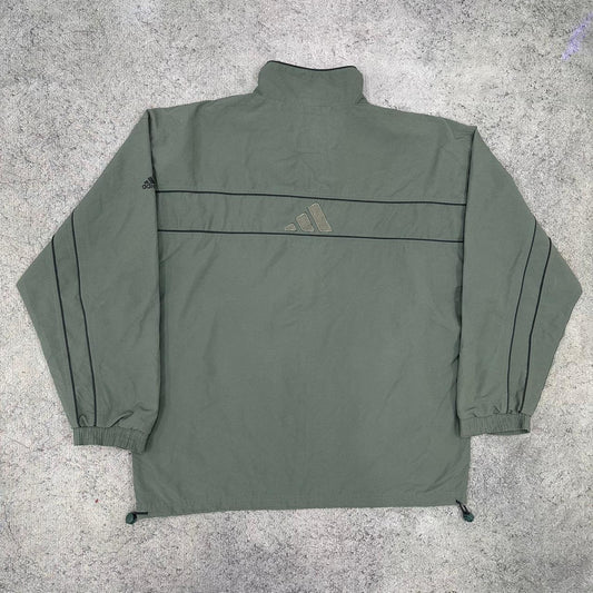 Adidas vintage big Logo Windbreaker Jacke Trackjacket grün XL