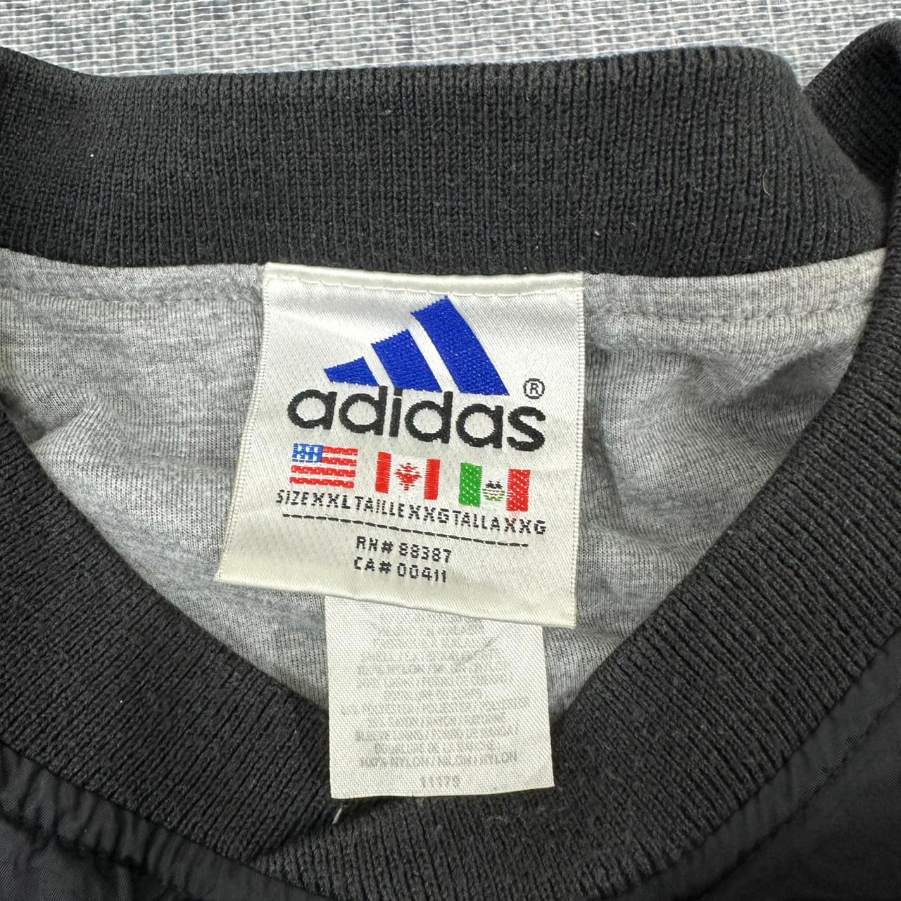 Adidas vintage 90s big Logo Varsity Jacke Sweatshirt Nylon Windbreaker schwarz XXL