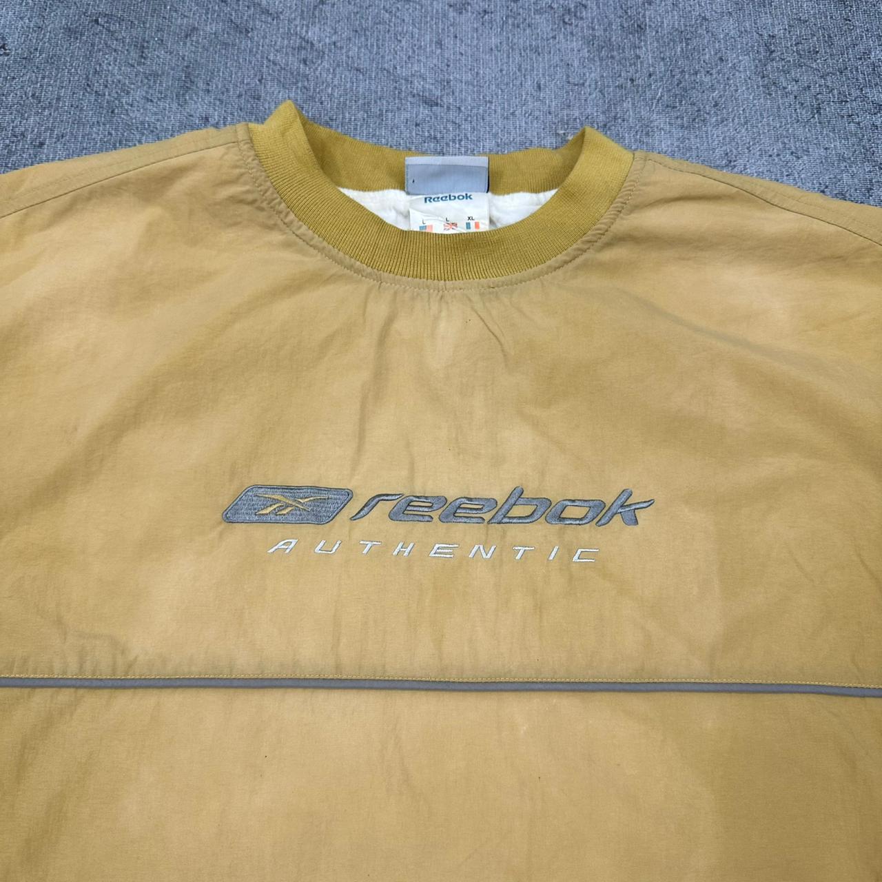 Reebok vintage big Logo Sweatshirt Varsity Jacket Windbreaker Sweater gelb XL