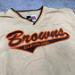 NFL x Puma Cleveland Browns vintage Sweatshirt varsity Jacket Windbreaker Football beige XXL
