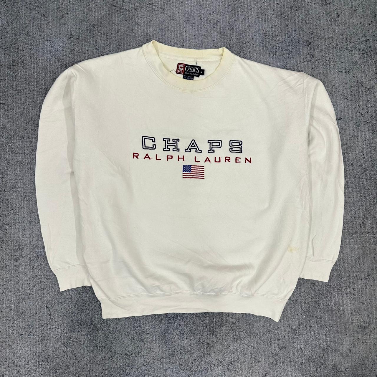 Chaps Ralph Lauren vintage Sweatshirt Sweater Crewneck weiß M