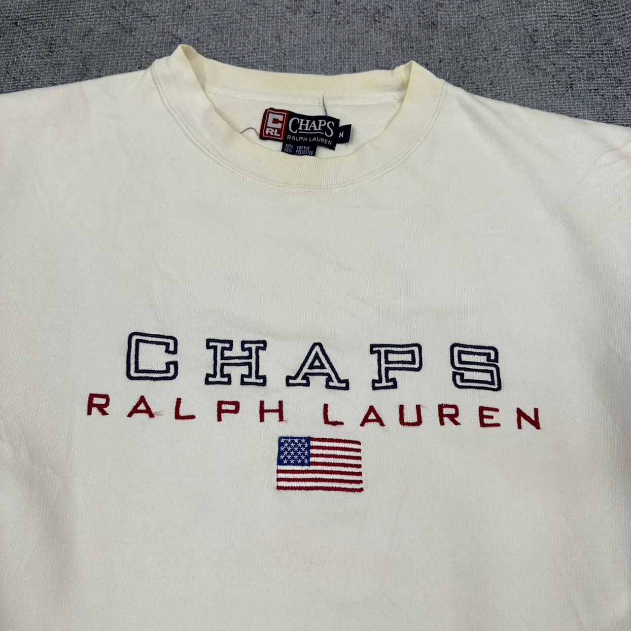 Chaps Ralph Lauren vintage Sweatshirt Sweater Crewneck weiß M