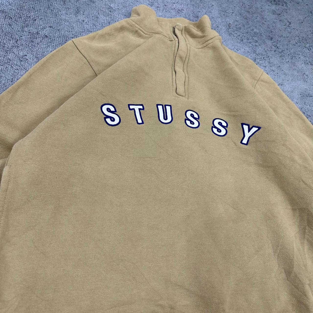 Stüssy Stussy vintage big Logo Sweatshirt Zip Sweater streetwear beige S