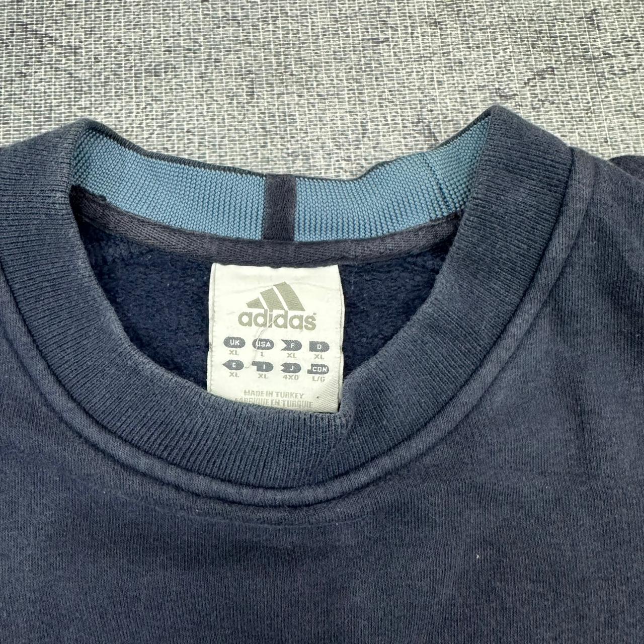 Adidas vintage big Logo embroidery Sweatshirt Sweater Crewneck blau XL