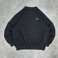 Nike vintage small Swoosh embroidery Sweatshirt Crewneck Sweater oversized schwarz L