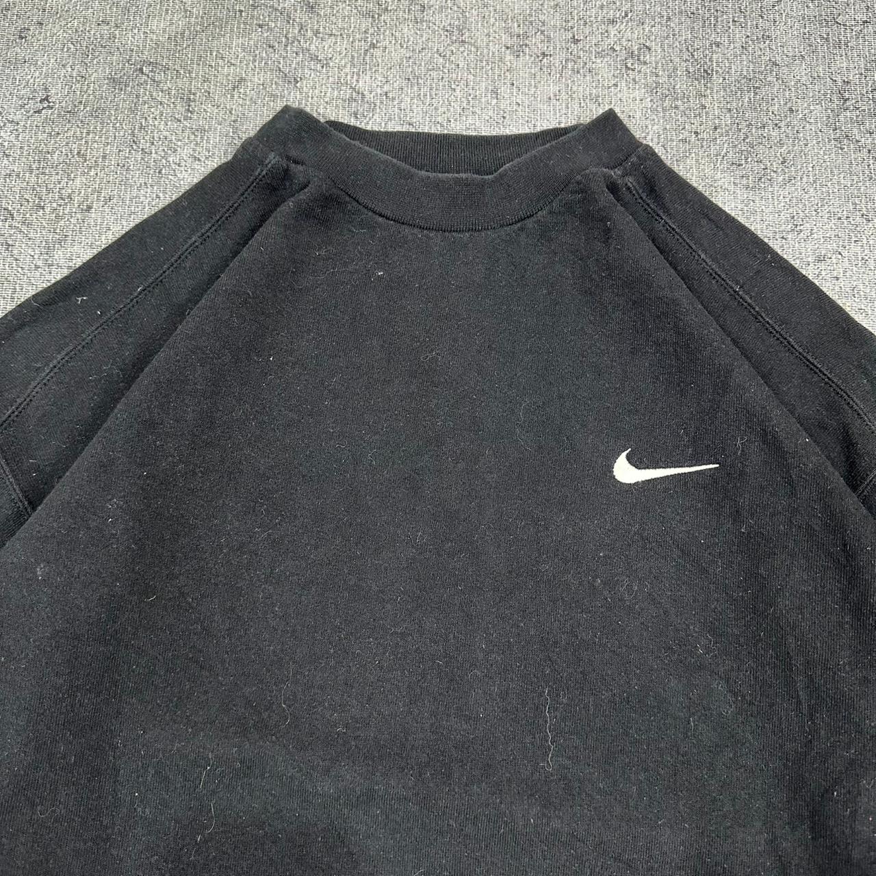 Nike vintage small Swoosh embroidery Sweatshirt Crewneck Sweater oversized schwarz L