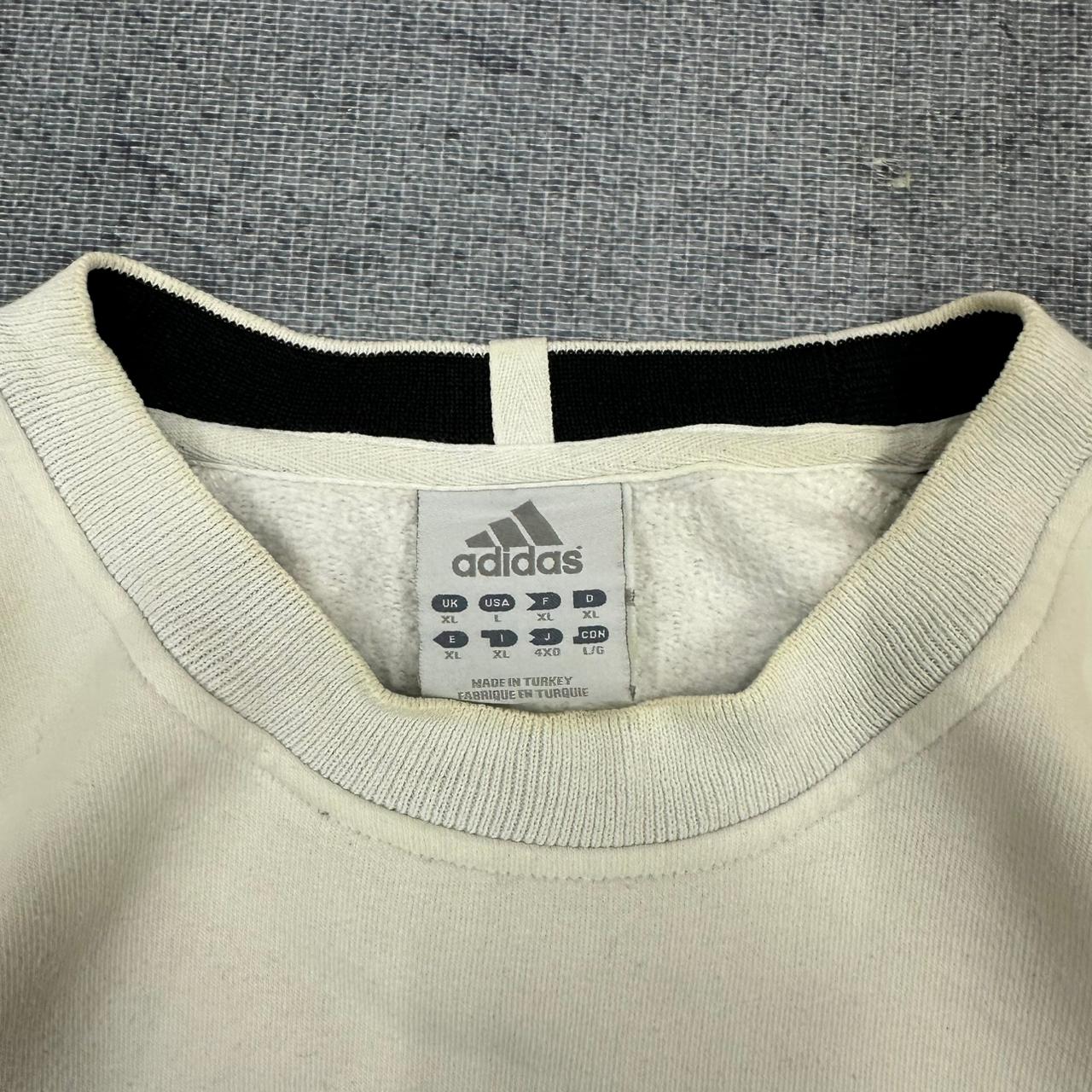 Adidas vintage big Box Logo Sweatshirt Sweater Crewneck Y2K weiß XL