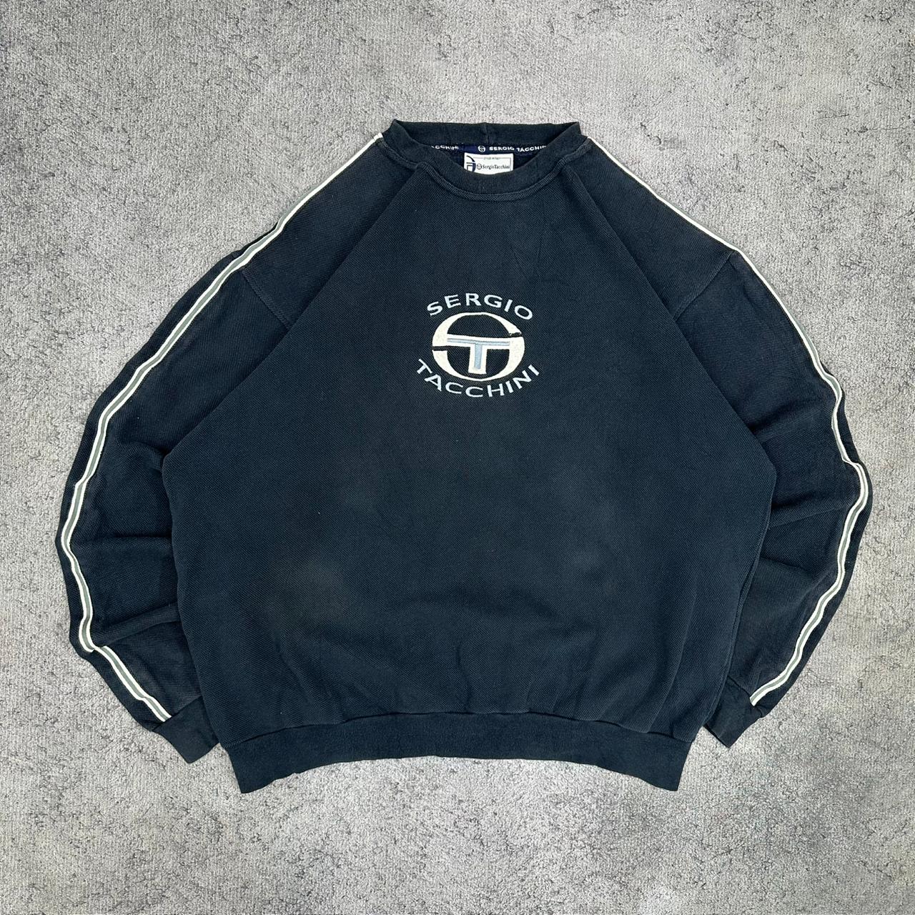 Sergio Tacchini Crewneck blau, Rückansicht flach liegend