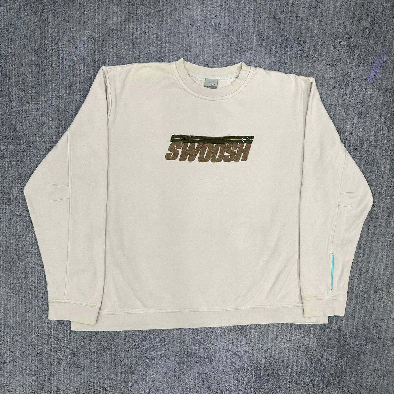 Nike vintage Swoosh Sweatshirt Sweater Crewneck beige XXL
