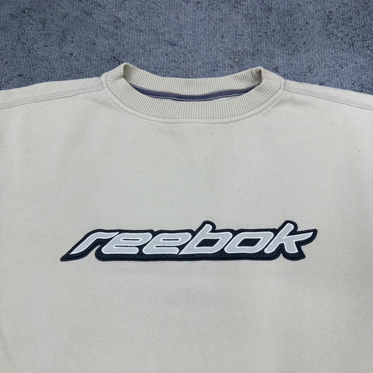 Reebok vintage big Logo Sweatshirt Sweater Crewneck Y2K beige L