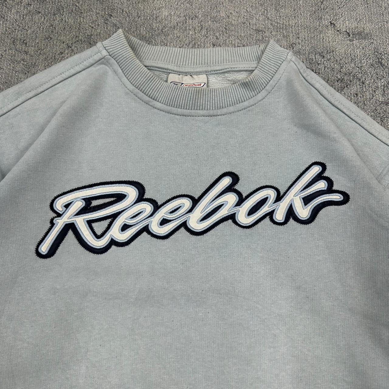 Reebok vintage big Logo embroidery Sweatshirt Sweater Crewneck blau M