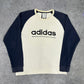 Adidas vintage big logo Sweatshirt Crewneck Sweater beige L
