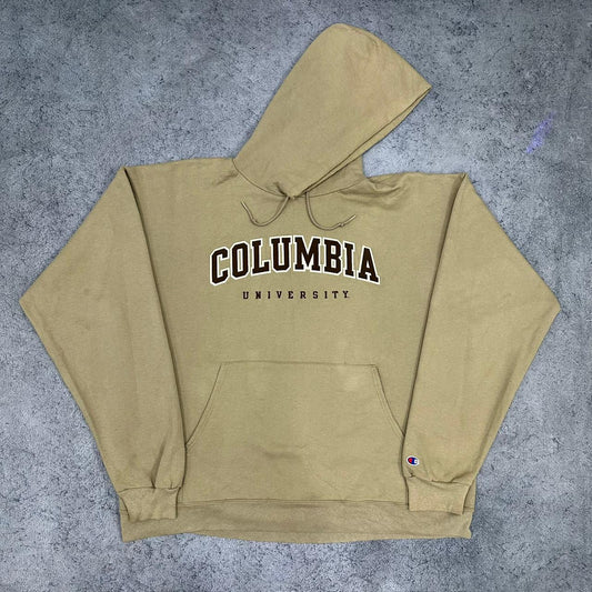 Champion vintage big Logo Hoodie Pullover USA College beige XXL