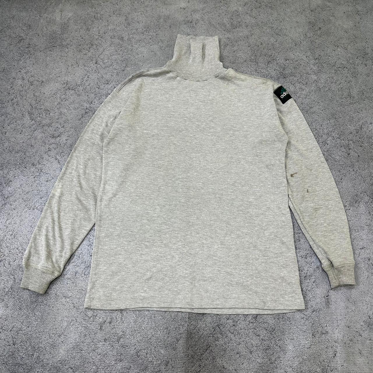 Adidas Equipment vintage Turtleneck Sweatshirt Langarm shirt grau L