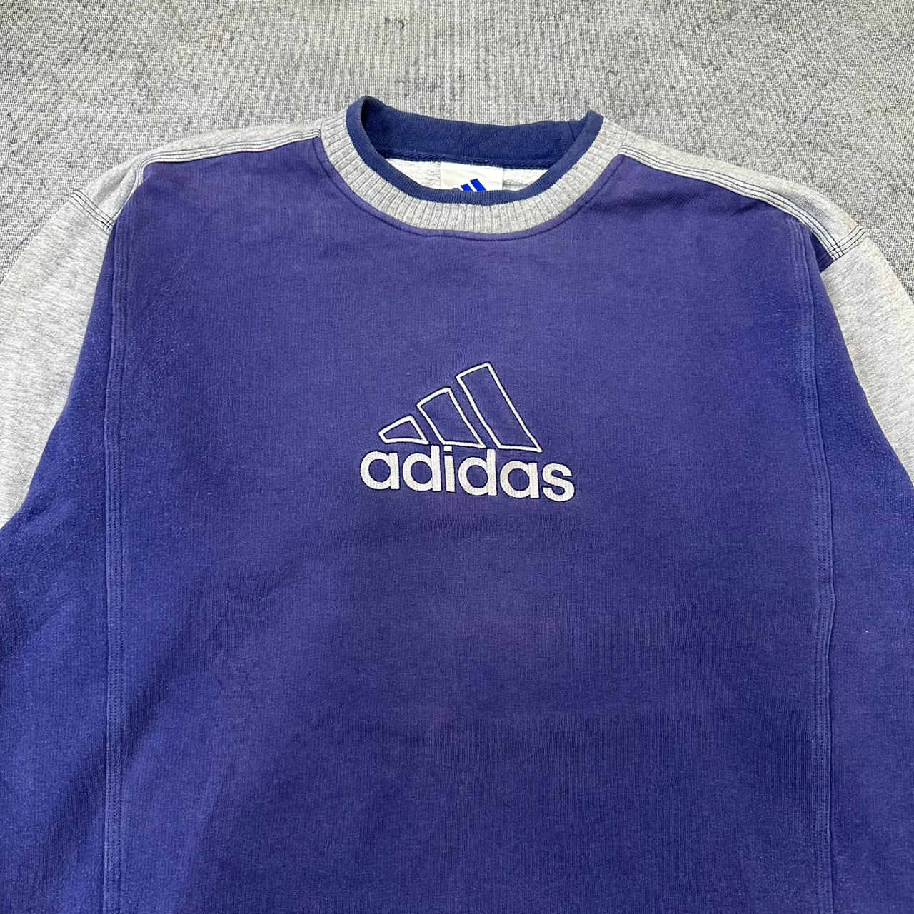 Adidas vintage big Logo Sweatshirt Sweater Crewneck blau M