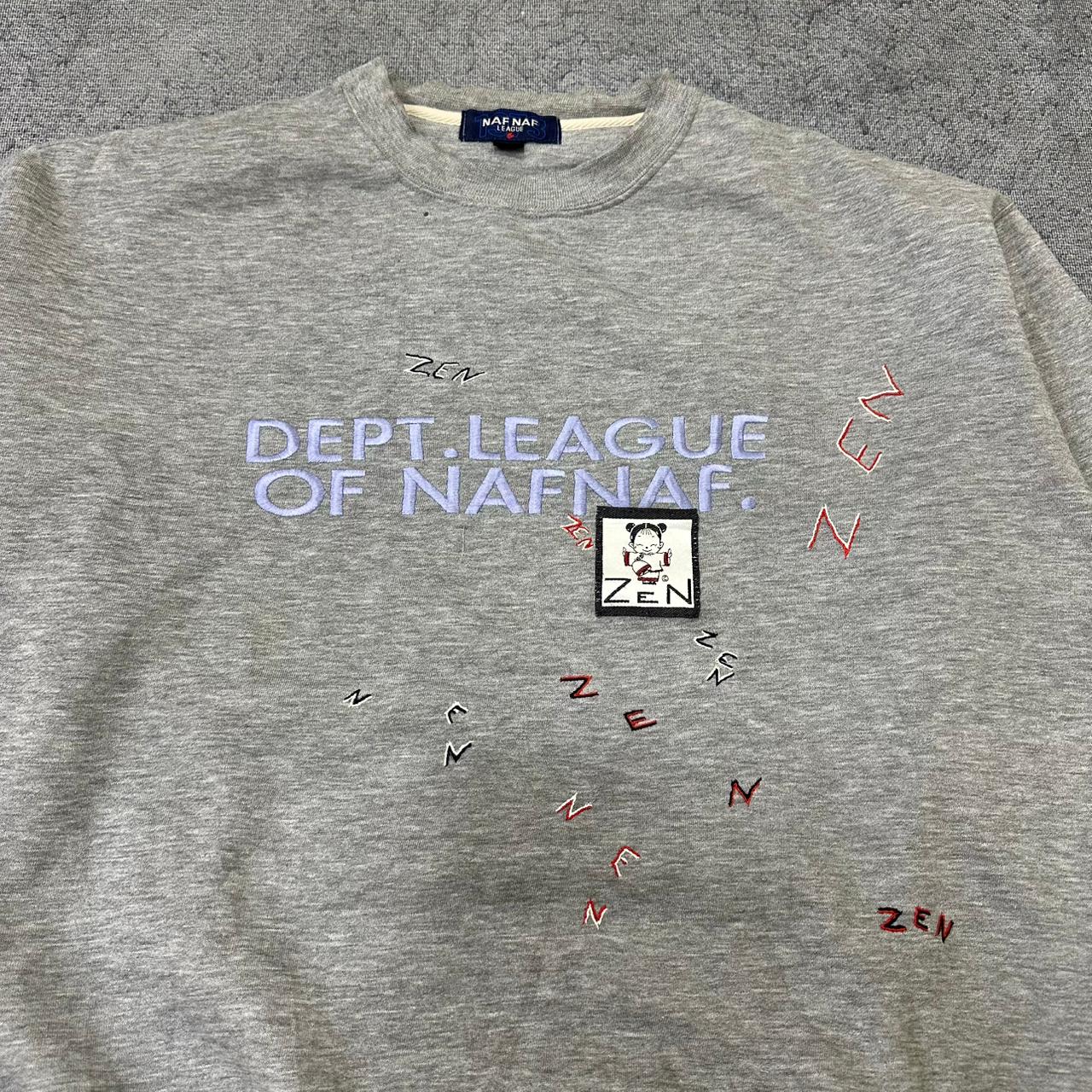 NAF NAF vintage 90s embroidery Sweatshirt Sweater Crewneck grau L